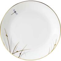Тарелка «Рид»;кост.фарф.;D=30см;белый,золотой