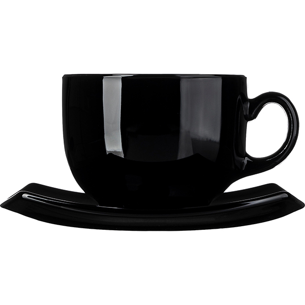 Чайная пара «Квадрато Блэк» набор[6шт];стекло;160мл;D=75,H=75,L=135,B=370мм;черный