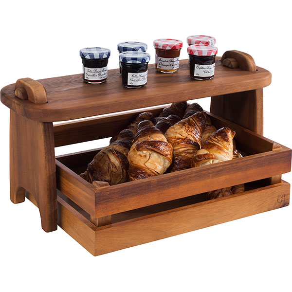 Подставка фуршетная «Мост»;акация;,H=22,L=45,B=17см;коричнев.