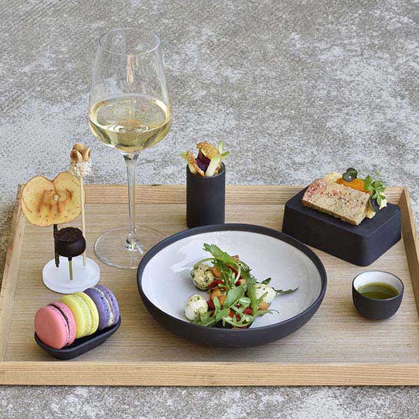 Блюдо для комплимента;керамика;,H=20,L=85,B=50мм;черный