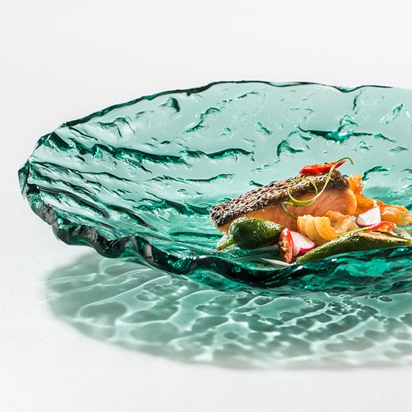 Салатник «Море»;стекло;D=24,H=4см;зелен.