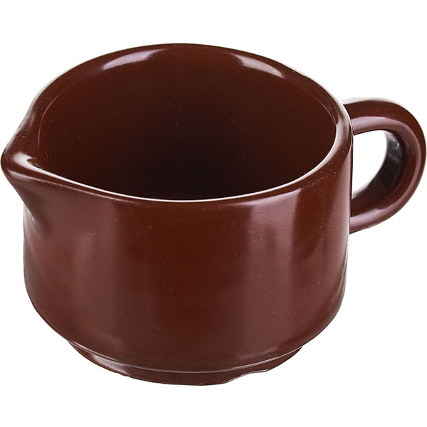 Сливочник «Шоколад»;фарфор;50мл;D=65,H=40,L=87мм;тем.корич.