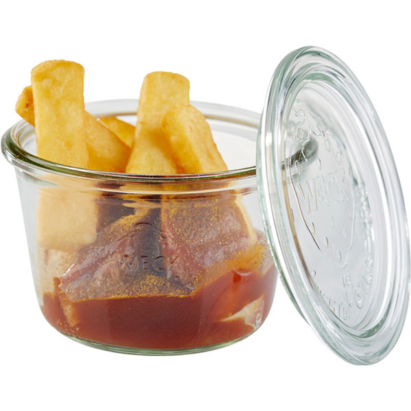 Стакан для подачи с крышкой набор[3шт];стекло;370мл;D=110,H=75мм