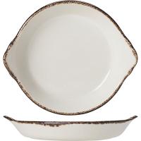 Форма для запекания «Браун Дэппл»;фарфор;185мл;D=16,5см;белый,коричнев.