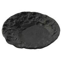 Тарелка «Кратер»;стекло;D=23см;черный,матовый