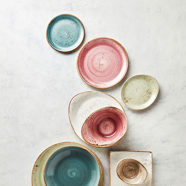 Тарелка «Крафт Распберри» мелкая;фарфор;D=20,H=2см;розов.,коричнев.