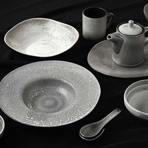 Салатник «Млечный путь»;фарфор;300мл;D=125,H=55мм;черный,серый