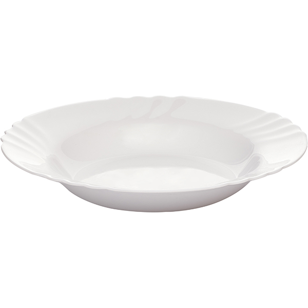 Тарелка глубокая «Эбро»;стекло;0,5л;D=235,H=30мм;белый