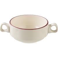 Чашка бульонная «Кларет»;фарфор;285мл;D=115,H=52мм;бежев.,бордо