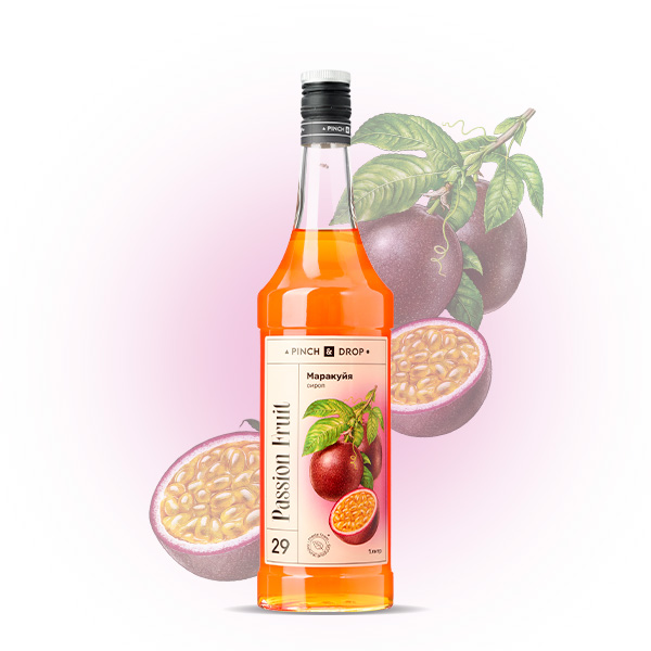 Сироп «Маракуйя» Pinch&Drop;стекло;1л;D=85,H=330мм;желт.