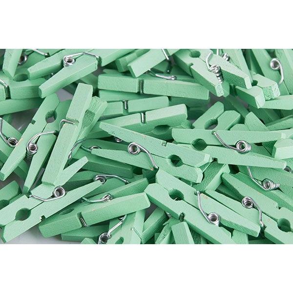 Прищепки-мини д/бокала[500шт];сосна;,L=30,B=8мм;бирюз.