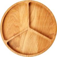 Менажница круглая 3 секции;дуб;D=300,H=25мм;деревян.