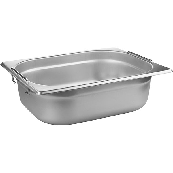 Гастроемкость GN 1/2 с ручками;сталь нерж.;5,7л;,H=10,L=32,5,B=26,5см;металлич.