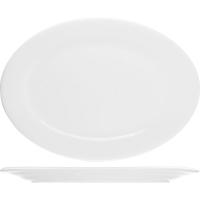 Блюдо «Коллаж» овальное;фарфор;,L=35,B=27см;белый