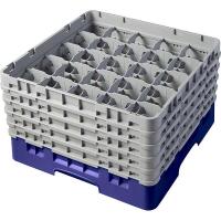 Кассета для бокалов 25 ячеек Dmax=87,Hmax=257мм;полипроп.;,H=30,8,L=50,B=50см;синий,серый