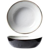 Салатник «Плато»;керамика;D=198,H=60мм;белый,коричнев.