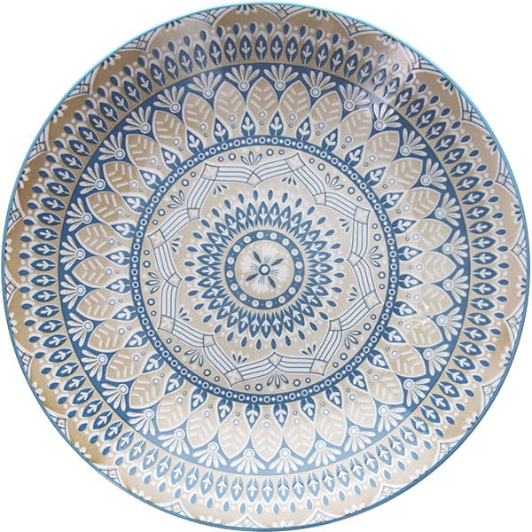 Блюдо «Касабланка» глубокое круглое;фарфор;D=32,H=6см;голуб.,белый