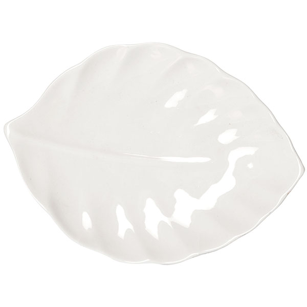 Блюдо «Кунстверк» лист;фарфор;,H=21,L=252,B=182мм;белый