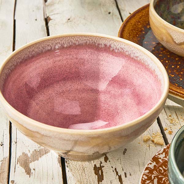 Салатник «Аврора Везувиус Роуз Кварц»;фарфор;0,9л;D=175,H=85мм;розов.,бежев.