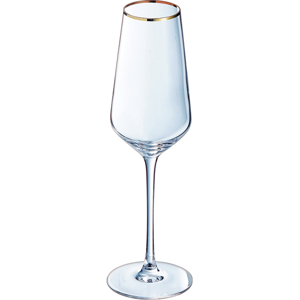 Бокал-флюте «Ультим Борд Ор»;хр.стекло;210мл;,H=23,2см;прозр.