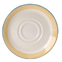 Блюдце «Рио Йеллоу»;фарфор;D=118,H=15мм;белый,желт.