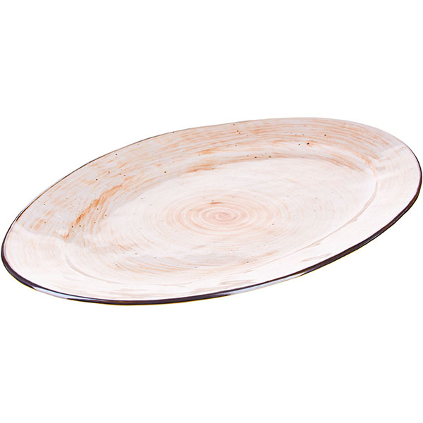 Блюдо «Пастораль» овальное;фарфор;,H=25,L=405,B=255мм;оранжев.