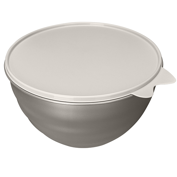 Миска с крышкой;полипроп.;3,7л;D=25,5,H=10,5см;металлич.