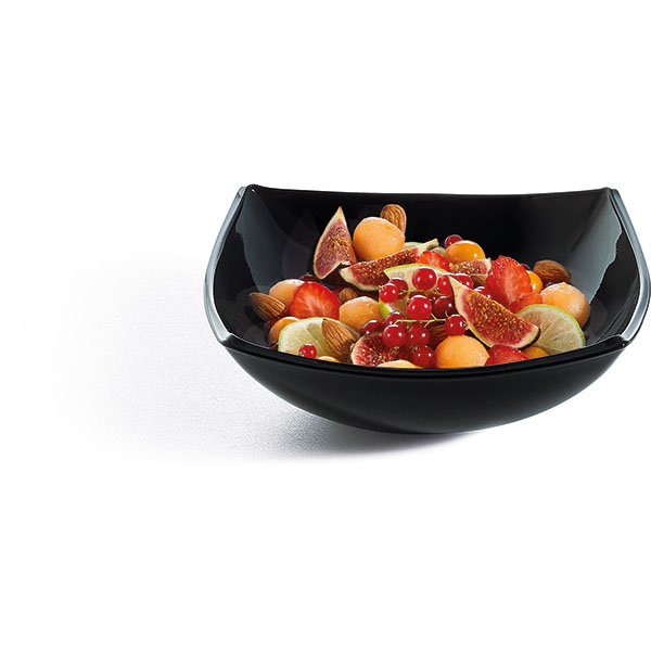 Салатник «Квадрато»;стекло;300мл;,H=5,L=14,B=14см;черный