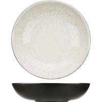 Тарелка глубокая «День и ночь»;керамика;0,6л;D=21,H=5см;белый,черный