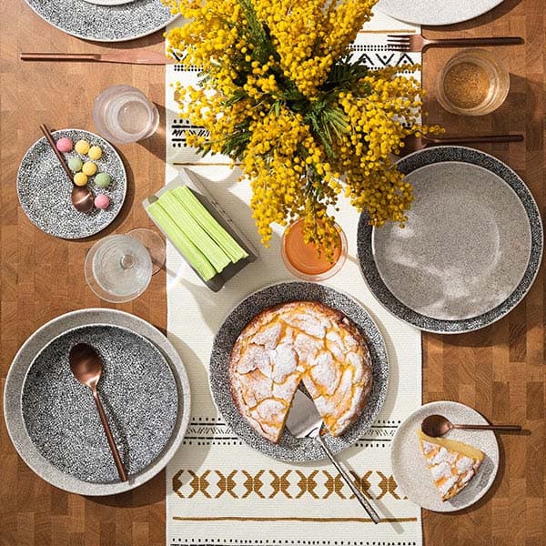 Тарелка «Инк Блэк» мелкая;фарфор;D=25,3см;белый,черный