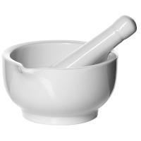 Мадлер со ступкой «Кунстверк»;фарфор;300мл;D=11,5,L=12,5см;белый