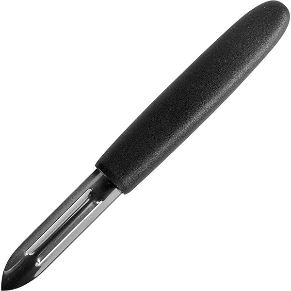 Нож для чистки овощей и фруктов;сталь,пластик;,H=10,L=170/63,B=14мм;металлич.,черный