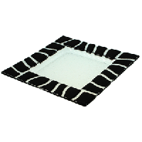 Блюдо сервировочное «Сафари»;стекло;,L=20,B=20см;прозр.,черный