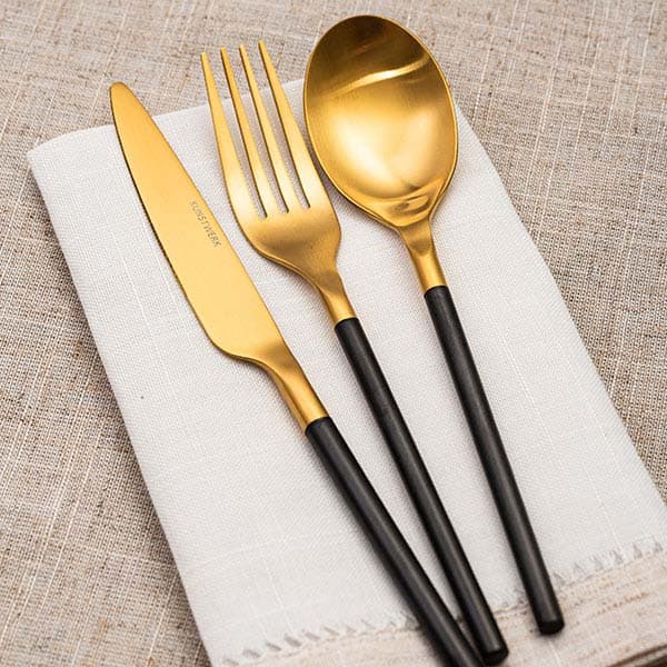 Ложка столовая «Дистрикт Блэк Голд Мэтт» матовый;сталь нерж.;,L=196,B=40мм;золотой,черный