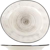 Тарелка «Пастораль» мелкая;фарфор;,H=20,L=228,B=195мм;серый