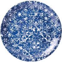Тарелка «Инк» мелкая;фарфор;D=20,H=2см;белый,синий