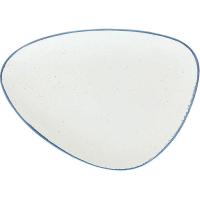 Блюдо «Органика»;фарфор;,L=34,5,B=25см;белый,синий