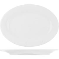 Блюдо «Коллаж» овальное;фарфор;,L=25,B=18см;белый