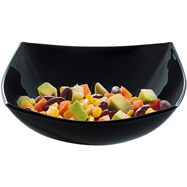 Салатник «Квадрато»;стекло;1,6л;,H=8,L=24,B=24см;черный