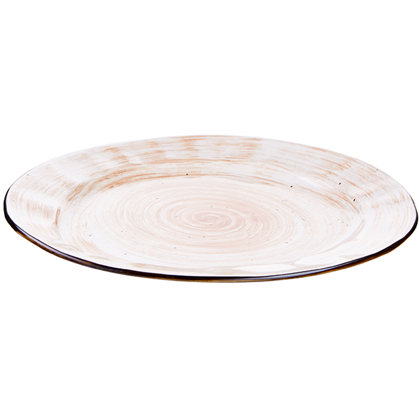 Тарелка «Пастораль» мелкая;фарфор;,H=25,L=270,B=230мм;оранжев.