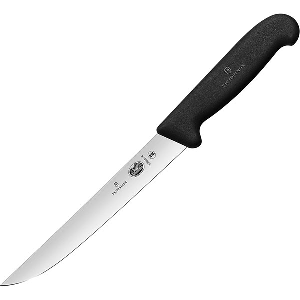 Нож обвалочный для нарезки мяса;сталь нерж.,полипроп.;,L=310/183,B=25мм;черный,металлич.