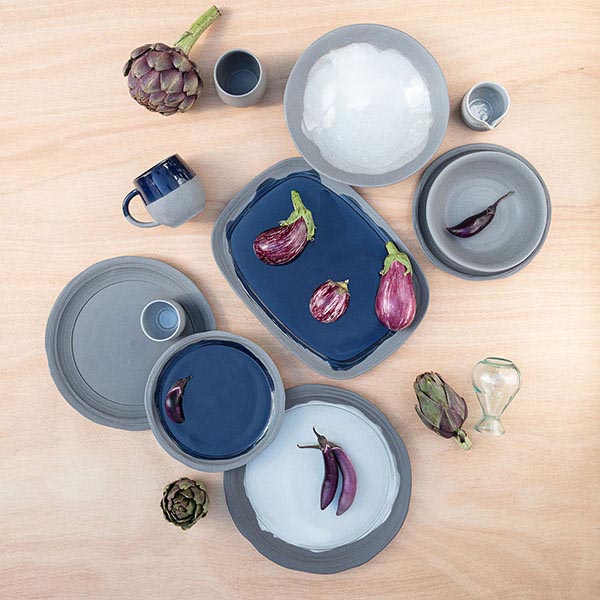 Тарелка «Нау»;керамика;1л;D=240,H=55мм;серый,белый