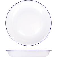 Тарелка глубокая эмалиров.;сталь;D=22,5см;белый,синий