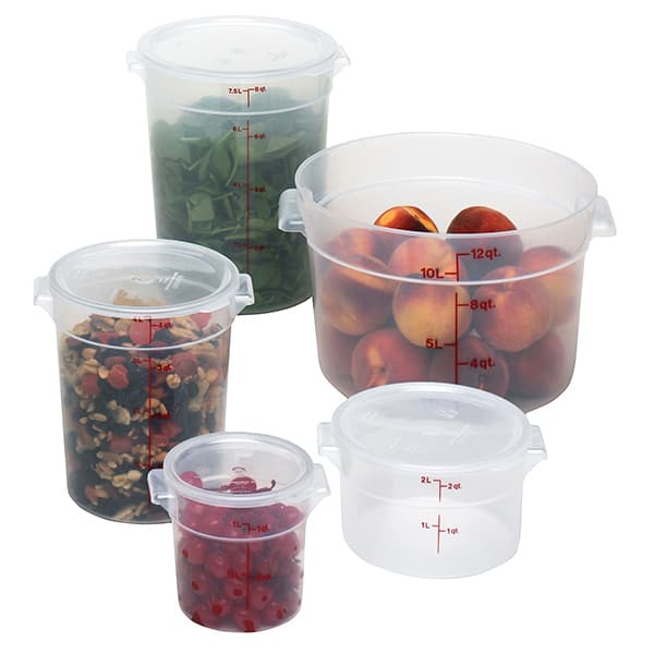 Контейнер для продуктов градуированный;полипроп.;0,9л;D=15,4,H=12,7см;прозр.