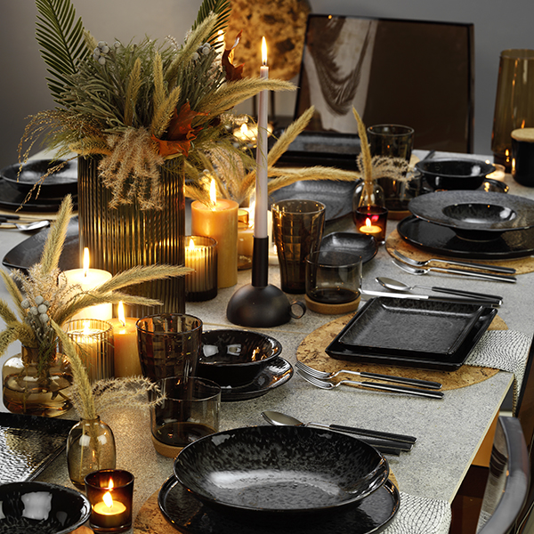 Блюдо «Нанокрем Блэк» прямоугольное;фарфор;,H=22,L=350,B=260мм;черный