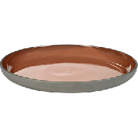 Тарелка «Даск»;керамика;D=27,H=3см;серый,красный