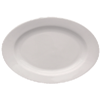 Блюдо «Кашуб-хел» овальное;фарфор;,H=3,L=33,B=23см;белый
