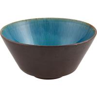 Салатник «Ирис»;керамика;0,56л;D=160,H=75мм;коричнев.,голуб.