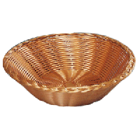 Корзина плетеная для фруктов и выпечки;полиротанг;D=31,H=10,5см;коричнев.