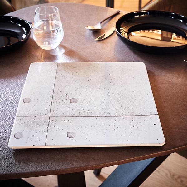 Тарелка «Конкрет» мелкая квадратная;фарфор;,L=28,B=28см;серый